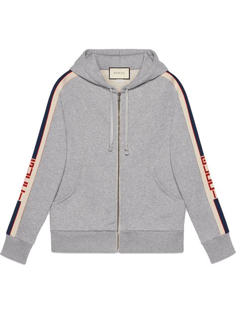 hooded zip up sweatshirt with gucci stripe replica|gucci hoodie for men.